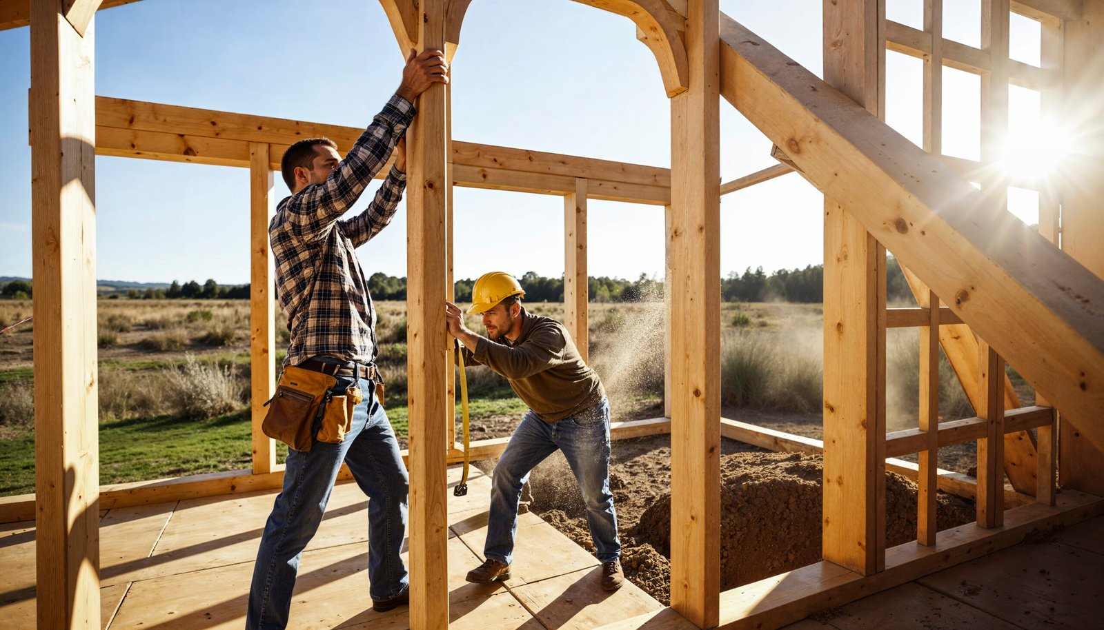 people working construction site